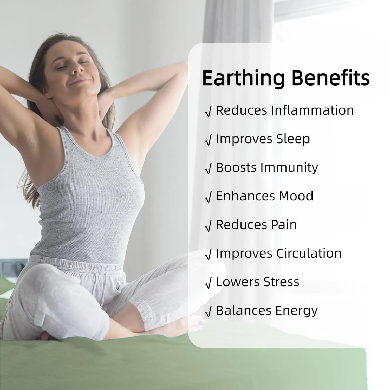 JIUMIWA Grounding Sheets for Earthing King Size Grounding Fitted Bed Sheets with 15 ft Grounidng Cord