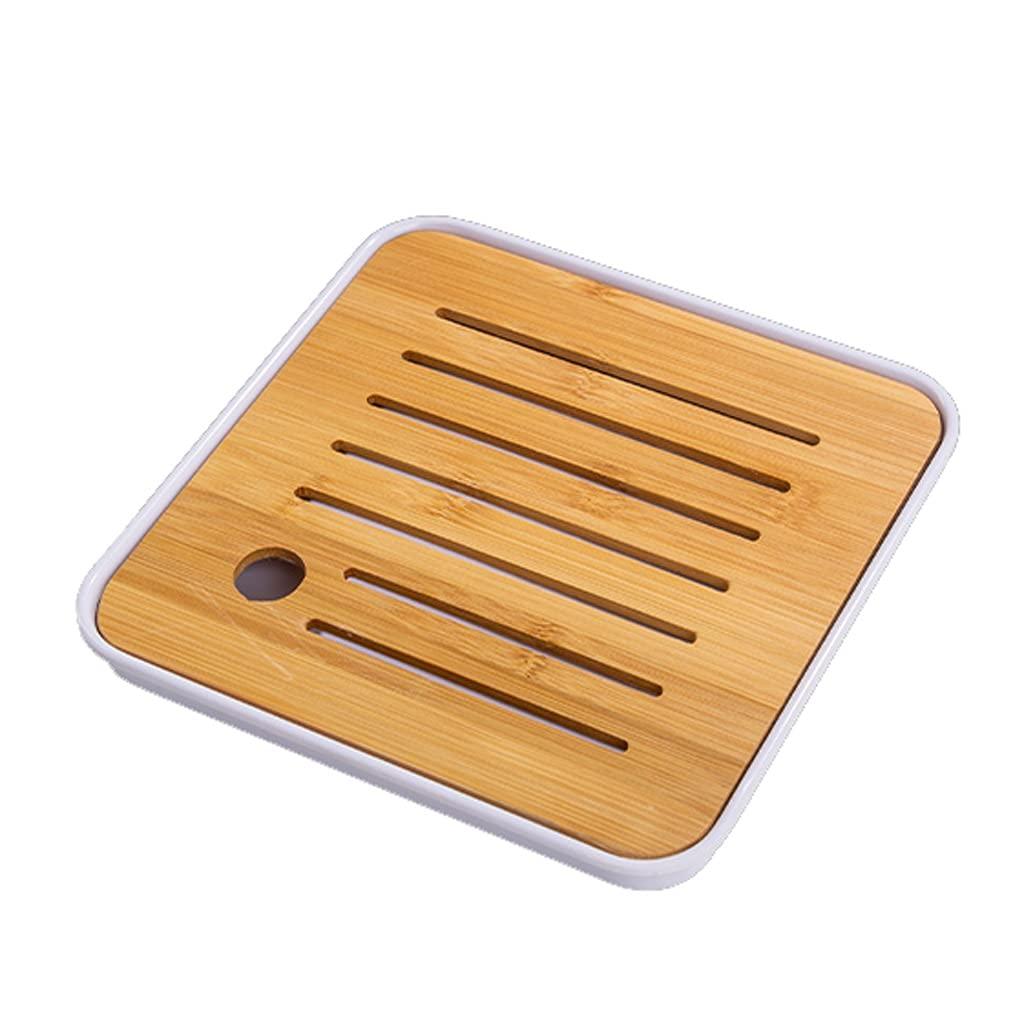 HOTRA Bamboo Tea Tray-Chinese Gongfu Tea Mini Tea House Home Office Dining Table Tray Box Water Storage And Drainage (Size : Square)