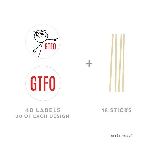Andaz Press Andaz Press Funny Farewell Retirement Party Decorations, GTFO (Get The F**k Out), Cupcake Toppers DIY Kit, 20-Pack