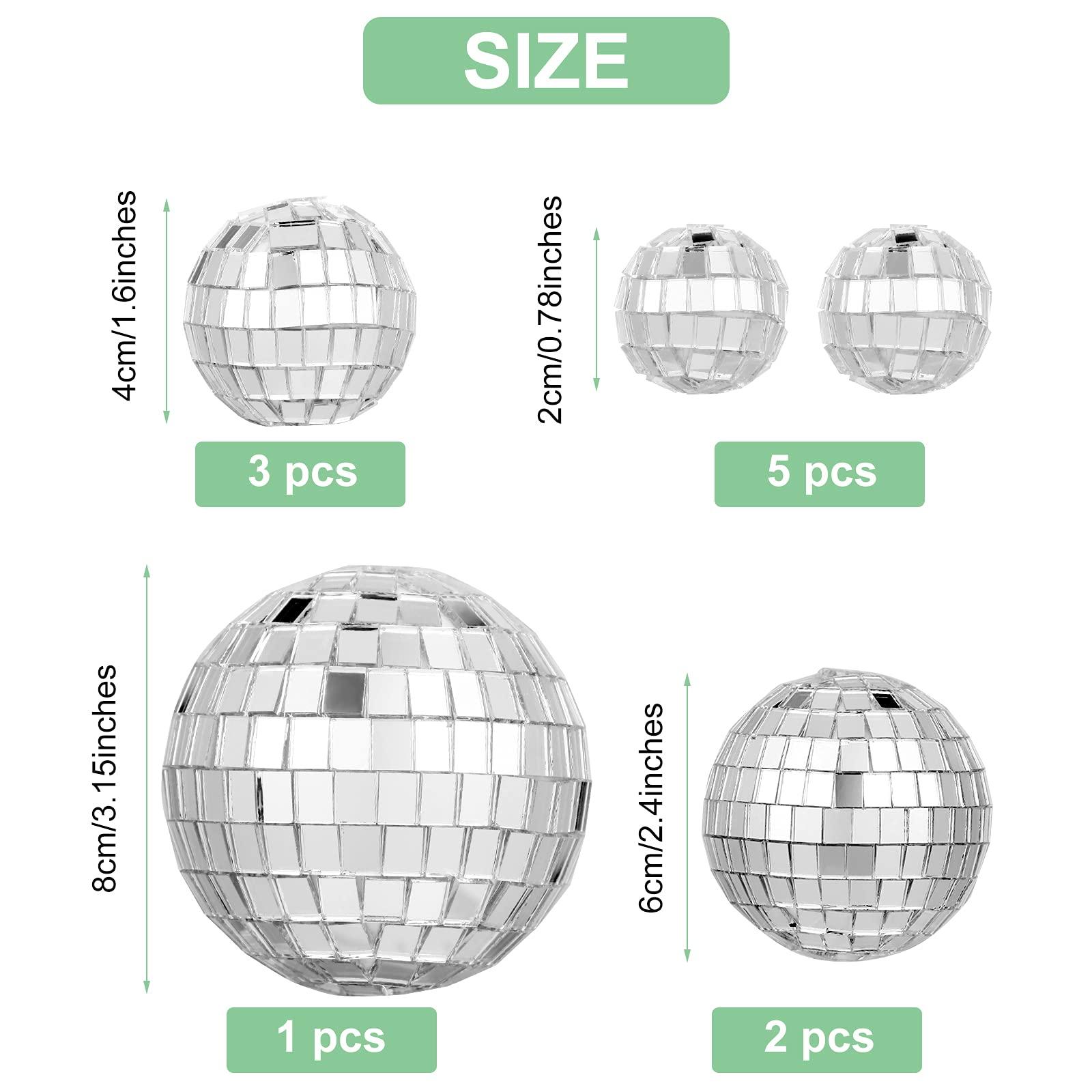 Jetec 11 Pcs Disco Balls Cake Toppers Birthday Party Decorations Small Disco Ball Table Centerpiece Decor for 70s Themed Dance Party Supplies (Silver)