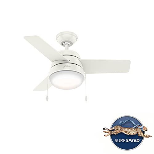 Hunter Fan Company Hunter Fan Company 59301 Aker Indoor with LED Light, Pull Chain Control, 36 Inch, White