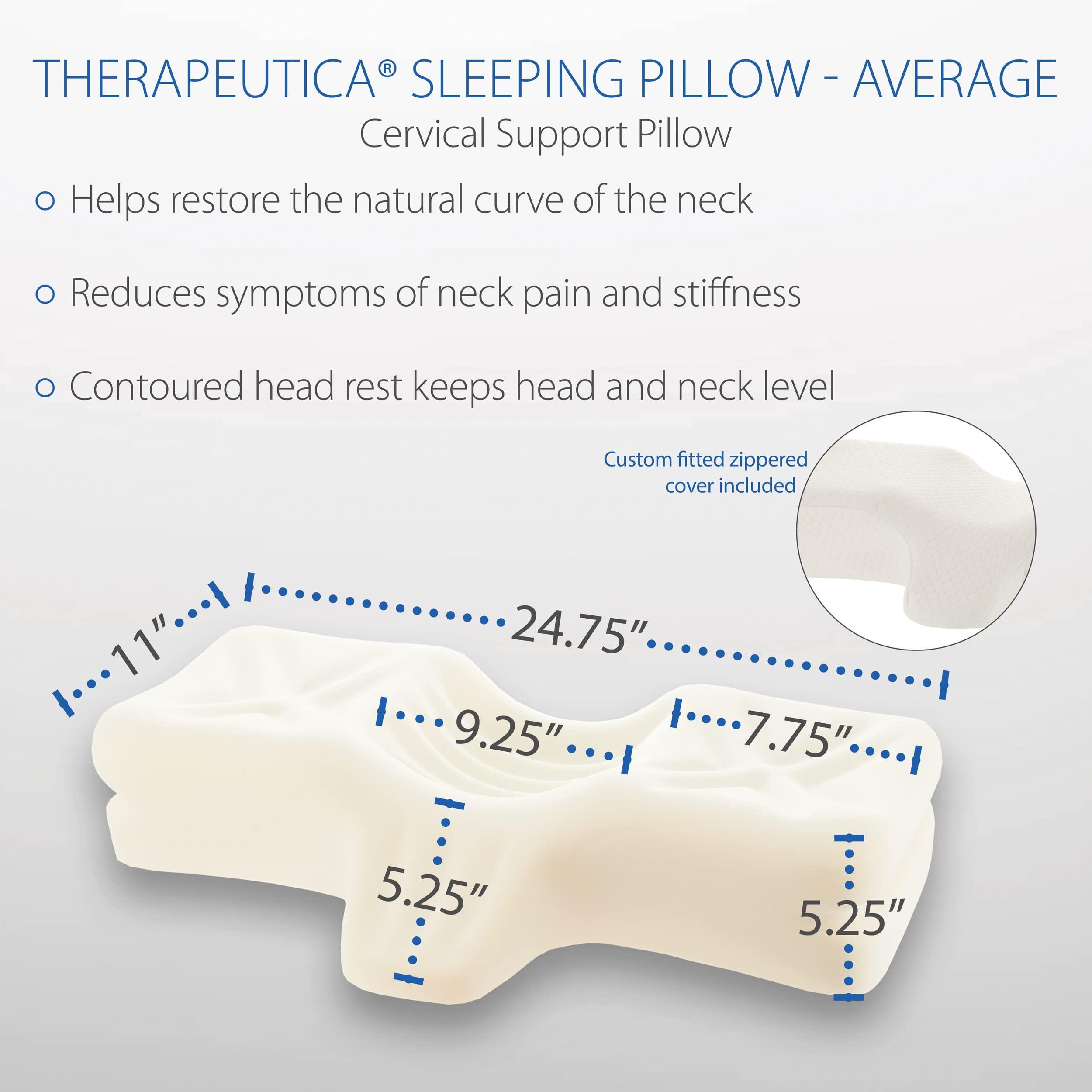 Therapeutica Therapeutica Lite Cervical Orthopedic Foam Sleeping Pillow; for Neck, Shoulder, and Back Pain Relief; Helps Spinal Alignment; Back and Side Sleeping, Medium Firm - Average