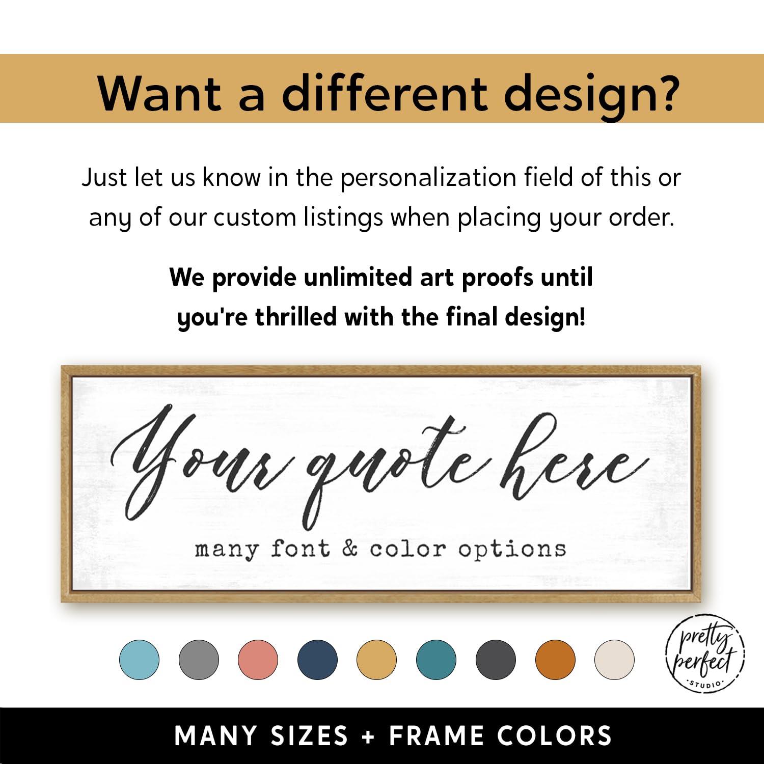 Pretty Perfect Studio Personalized Wedding Date Signs His and Hers Custom Gift For Husband & Wife Marriage Establish Sign for Master Bedroom Above the Bed Canvas Wall Art - Rustic White Framed 10"x20"