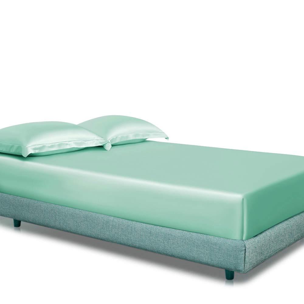 Phoenix Citadel Phoenix Citadel Aqua Blue Satin Duvet Cover Set Twin XL 4 Piece (Duvet Cover + Fitted 19\'\' + 2 Pillowcases) Zipper Closure Bedding Duvet Cover Set Rich Silk Satin Stain Resistant