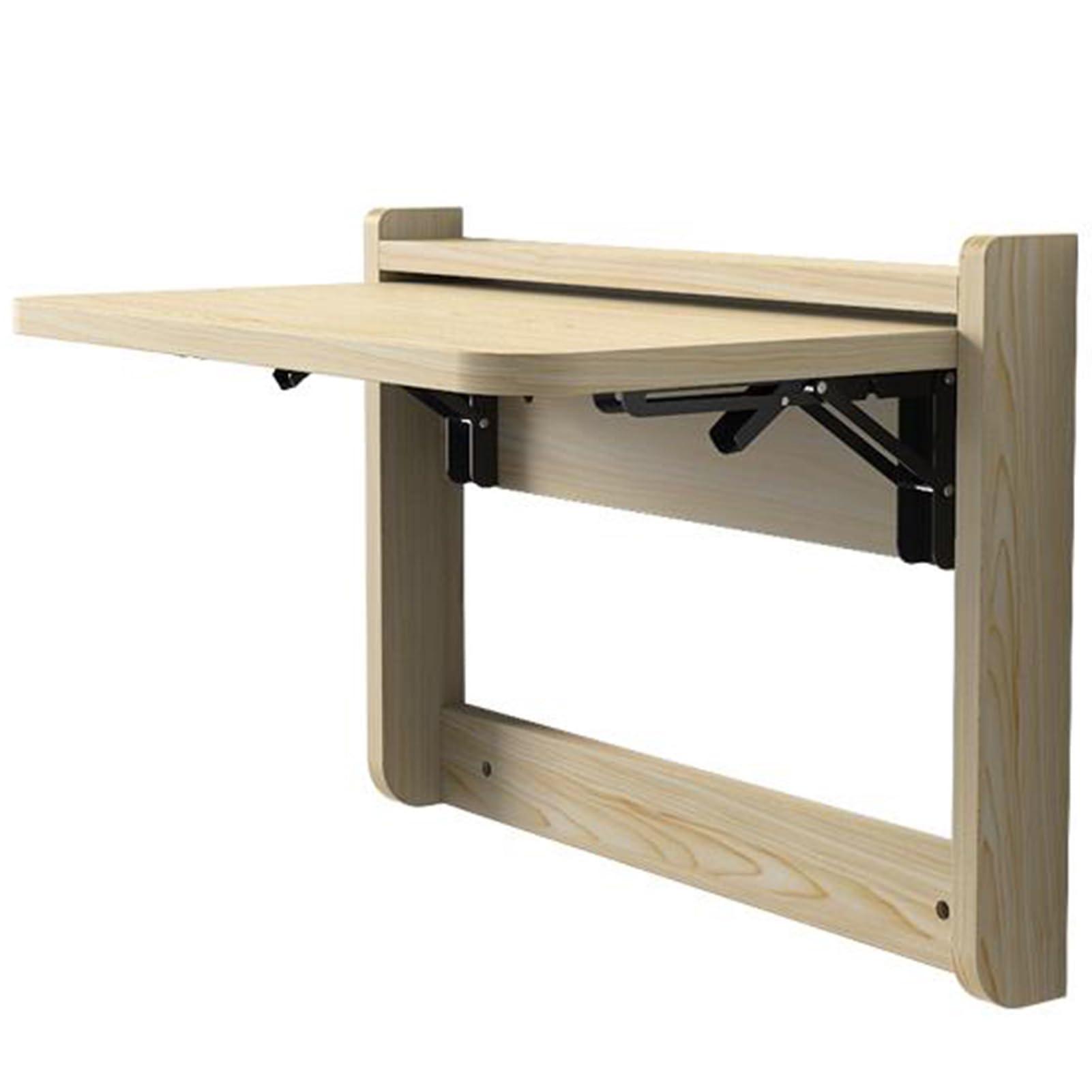 TGjan Direct Store Wall Mounted Drop Leaf Table, Fold Down Dining Table,Folding Floating Computer Desk, Small Workbench for Home Office Laundry Room (Color : Yellow, Size : 50x26cm/20x10in)