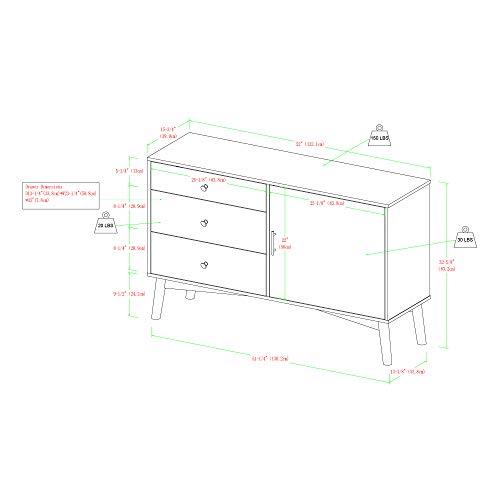 Walker Edison Walker Edison Mid Century Modern Wood TV Stand for TV's up to 56" Storage Flat Screen Universal TV Console Living Room Shelves Entertainment Center, 52 Inch, Walnut