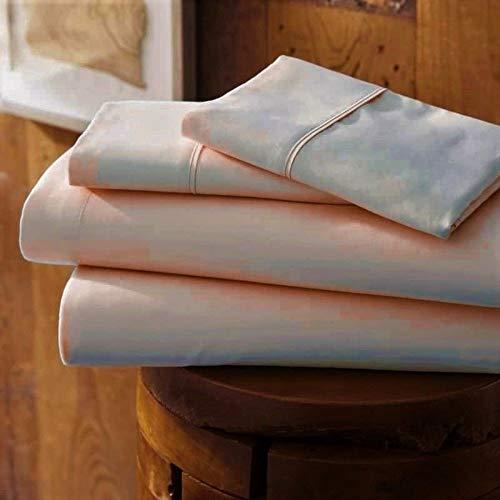 Sheets N More 600 Thread Count 100% Egyptian Cotton Bed Sheet, 6-PC King Peach Solid Sheet Set Single Ply Long Staple Egyptian Cotton, Sateen Weave, Fits Mattress Upto 12\" Deep Pocket