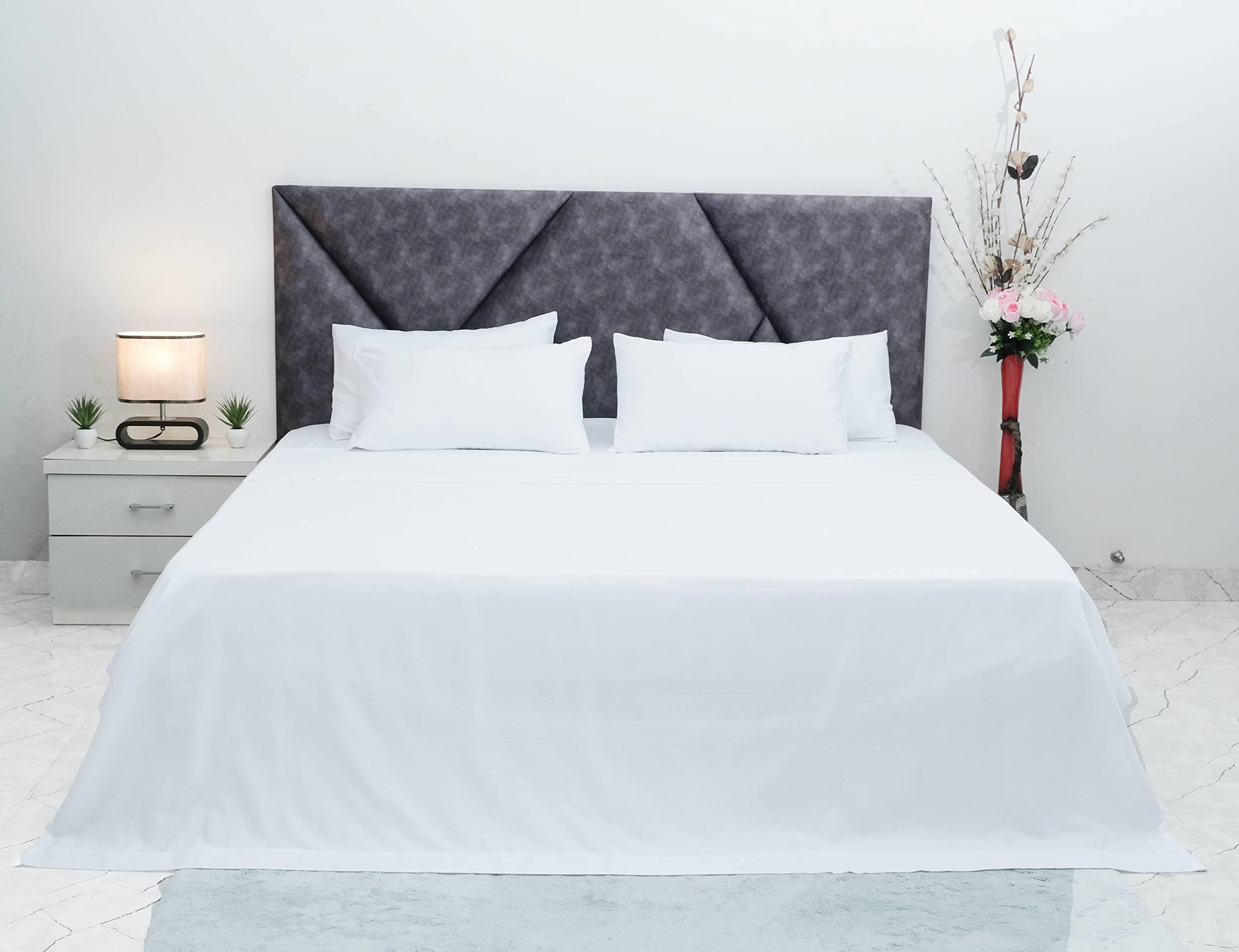 SPREAD COMFO SPREAD COMFO - Hotel Luxury Bed Sheet Set 1200 Thread Count White Solid Bedding Sheet Sets- Cooling Bed Sheet Deep Fitted Wrinkle, Fade, Stain Resistant - 4 Piece (Queen - 24\" Deep Pocket)