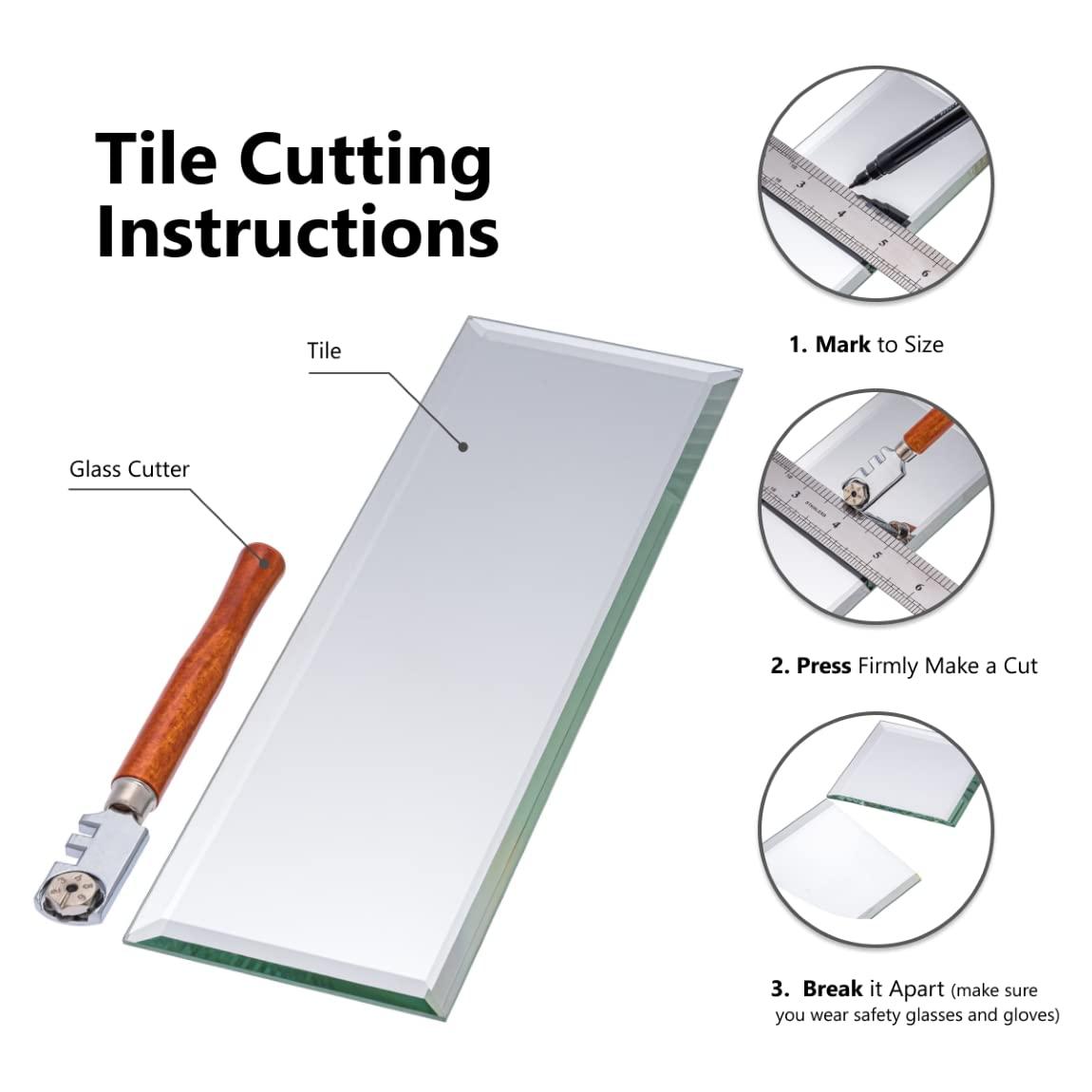 Tilebay 3x10 Mirror Backsplash Tiles Glass Beveled Subway Tiles for Kitchen or Bathroom Wall (55 Pcs, 12 Sq.ft)