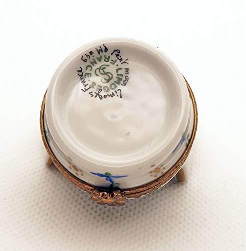 Authentic Limoges boxes Authentic French Porcelain Hand Painted Limoges box Beautiful Chair with Blue Flowers