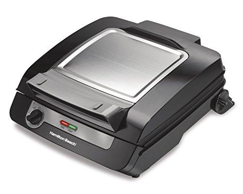 Hamilton Beach Hamilton Beach 3-in-1 Indoor Grill and Electric Griddle Combo and Bacon Cooker, Opens 180 Degrees to Double Cooking Space, Removable Nonstick Grids, (25600)