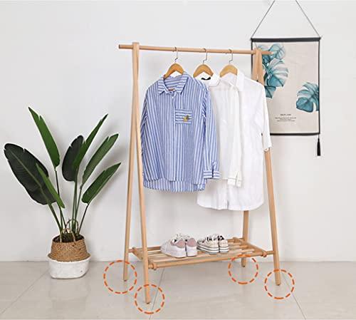 PSAKGHG Coat Rack Coat Stand Clothes Rack with 1-Tier Storage Shelf for Shoes and Baskets Solid Wood Floor Hanger Space-Saving Ideal for Bedroom, Entryway, Office and More