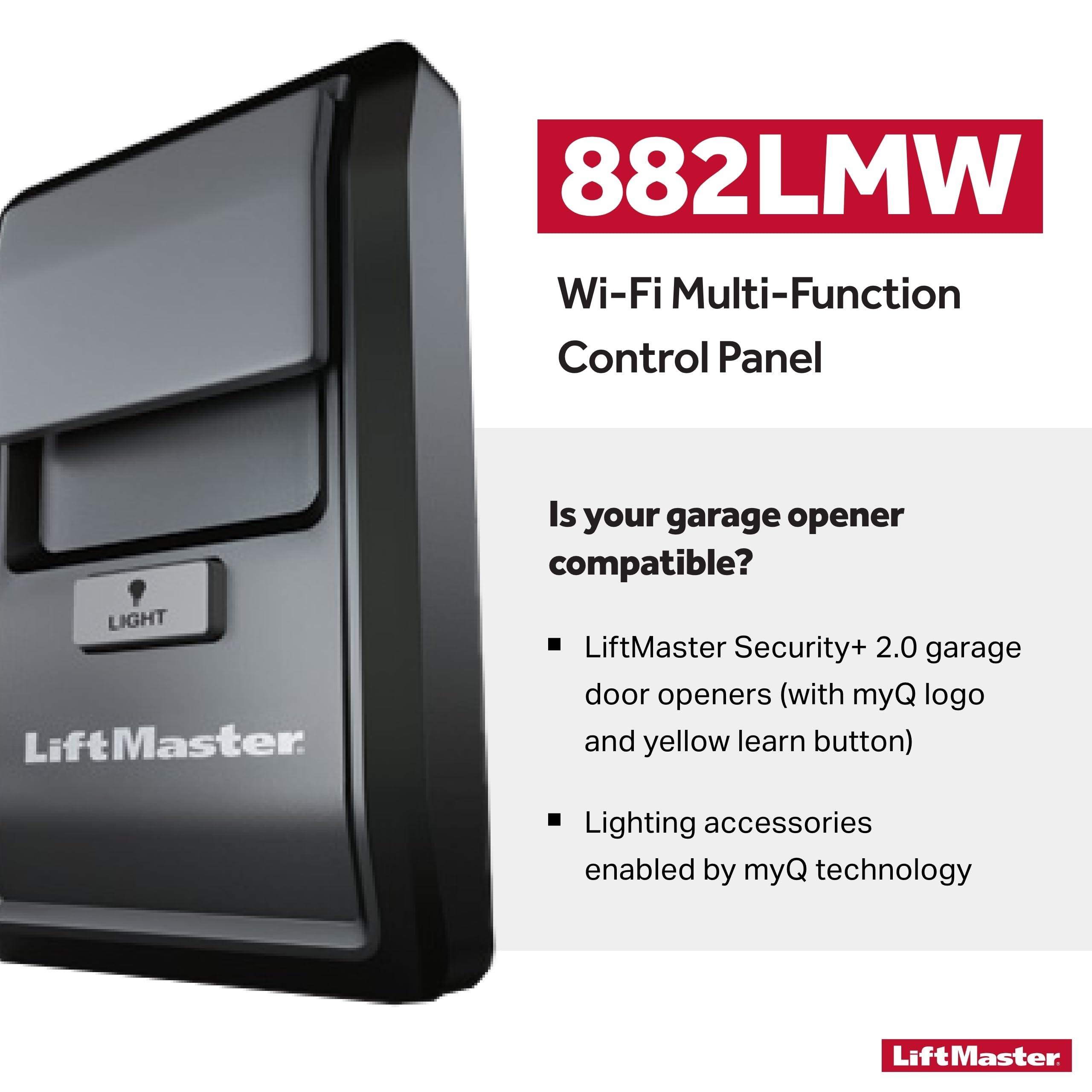 LiftMaster LiftMaster 882LMW - Only Works with Select LiftMaster Security+ 2.0 Garage Door Openers - WiFi Operated Garage Door Control Panel - Fast, Easy Programming - Home Security System