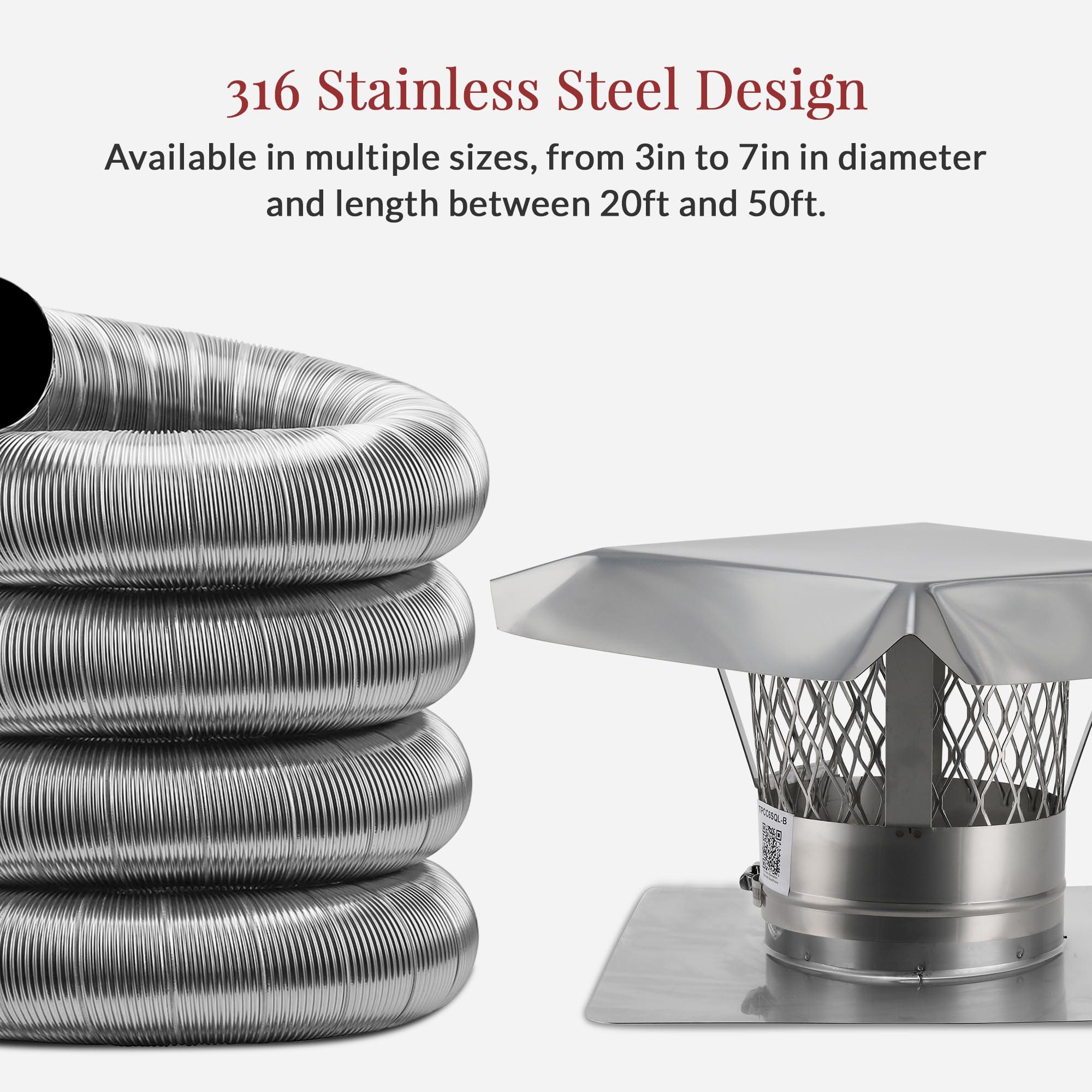 Fireside Chimney Supply Fireside Chimney Supply Basic Flexible Chimney Liner Kit - 6 Inch x 25 Feet