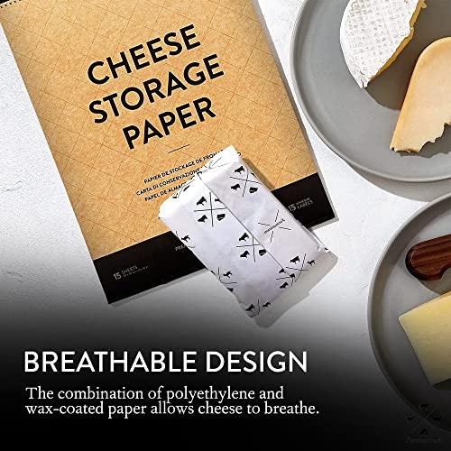 Formaticum Formaticum Cheese Storage Wax Coated Paper - Porous Wax Sheets From France - Keep Cheese or Charcuterie Fresh - Professional Grade Cheese Paper for Wrapping Cheese - 11 x 14 (15 Sheets with Labels)