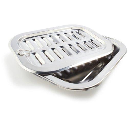 Sur La Table Sur La Table 12\" x 9\" Stainless Steel Broiler Pan includes Broiler Rack and Pan, Silver