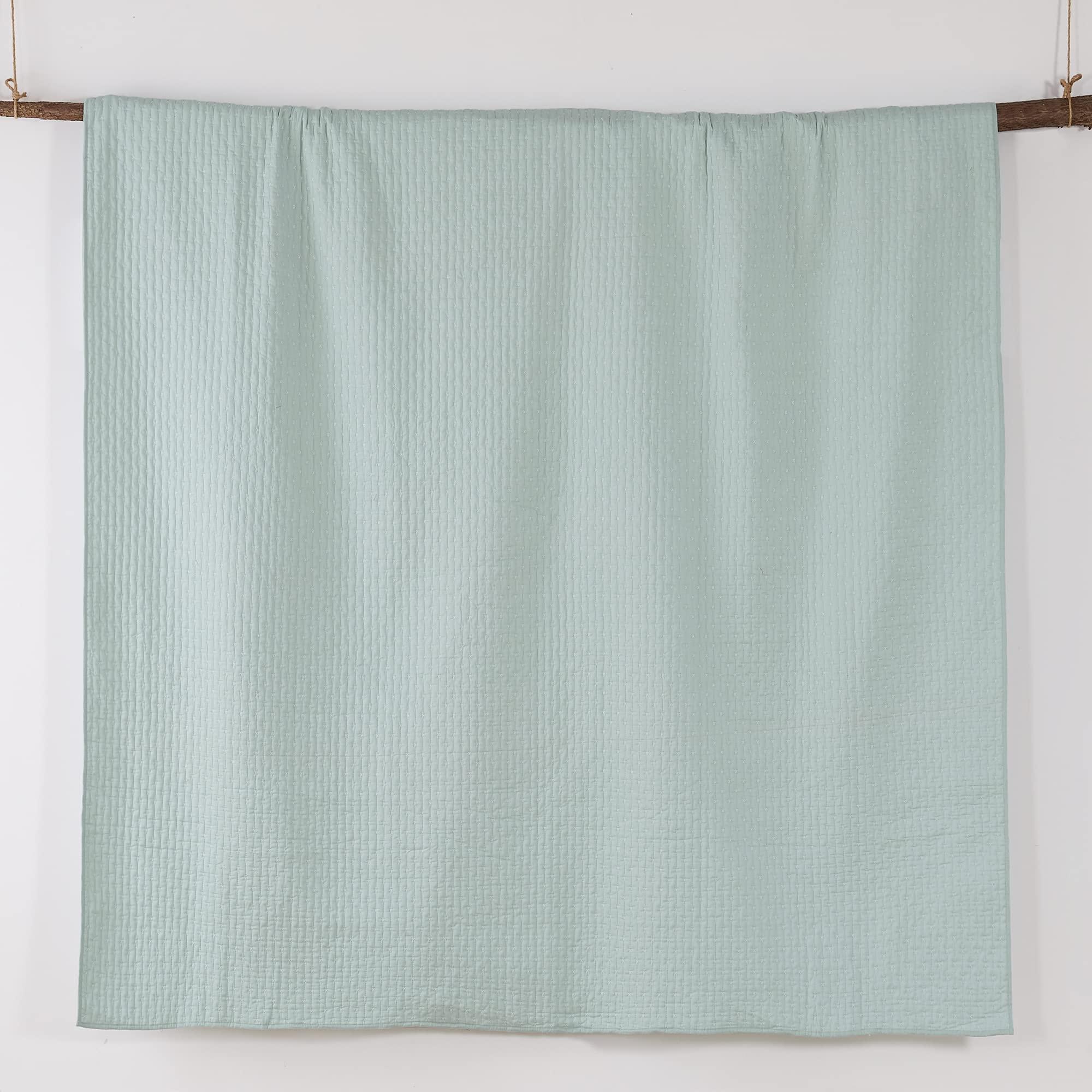 Levtex Home Levtex Home - Cross Stitch Blue Haze Quilt Set - 100% Cotton - King/Cal King Quilt (106x92in.) + 2 King Shams (36x20in.) - Reversible - Cotton Fabric