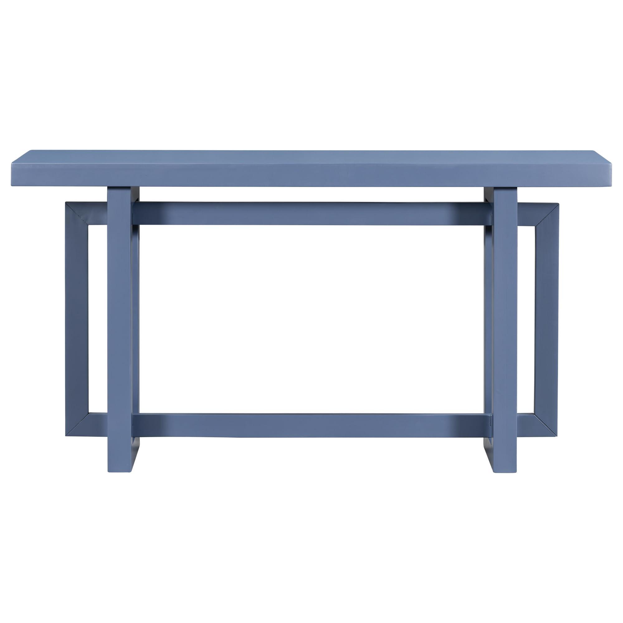 HZXINKEDZSW HZXINKEDZSW Contemporary Console Table Sofa Side Table with Wood Tabletop, 59'' Extra Long Accent Entryway Table with Wood Legs for Hallway Living Room Foyer Corridor (Navy Blue)
