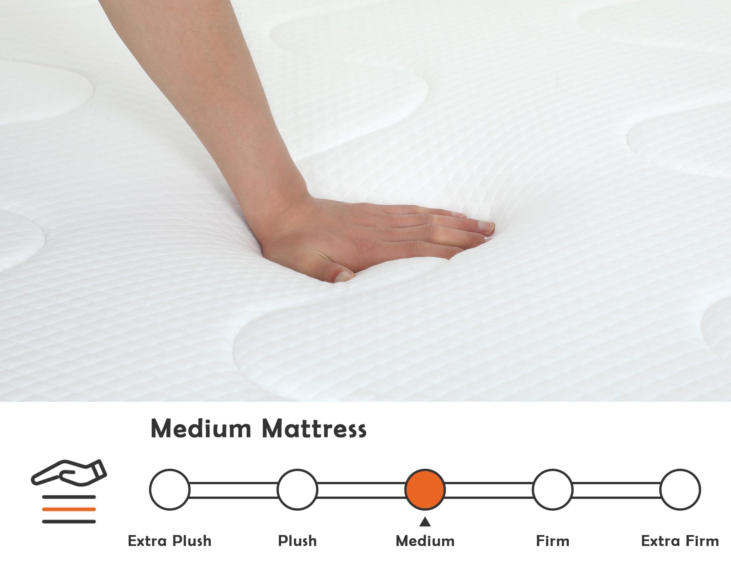 Capacmkseh 5/6/8/10/12 inch Full Size Mattress with Cover, Innerspring Mattress in a Box for a Cool Sleep & Pressure Relief, Medium Firm Mattress Pad Twin Mattresses, Bed in a Box, CertiPUR-US Certified