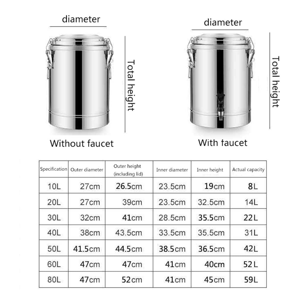 HDVLXZLY HDVLXZLY Stainless Steel Catering Urn, Hot Water Boiler with Lockable Lid, Tea Urn for Home Brewing Commercial Or Office Use,10L