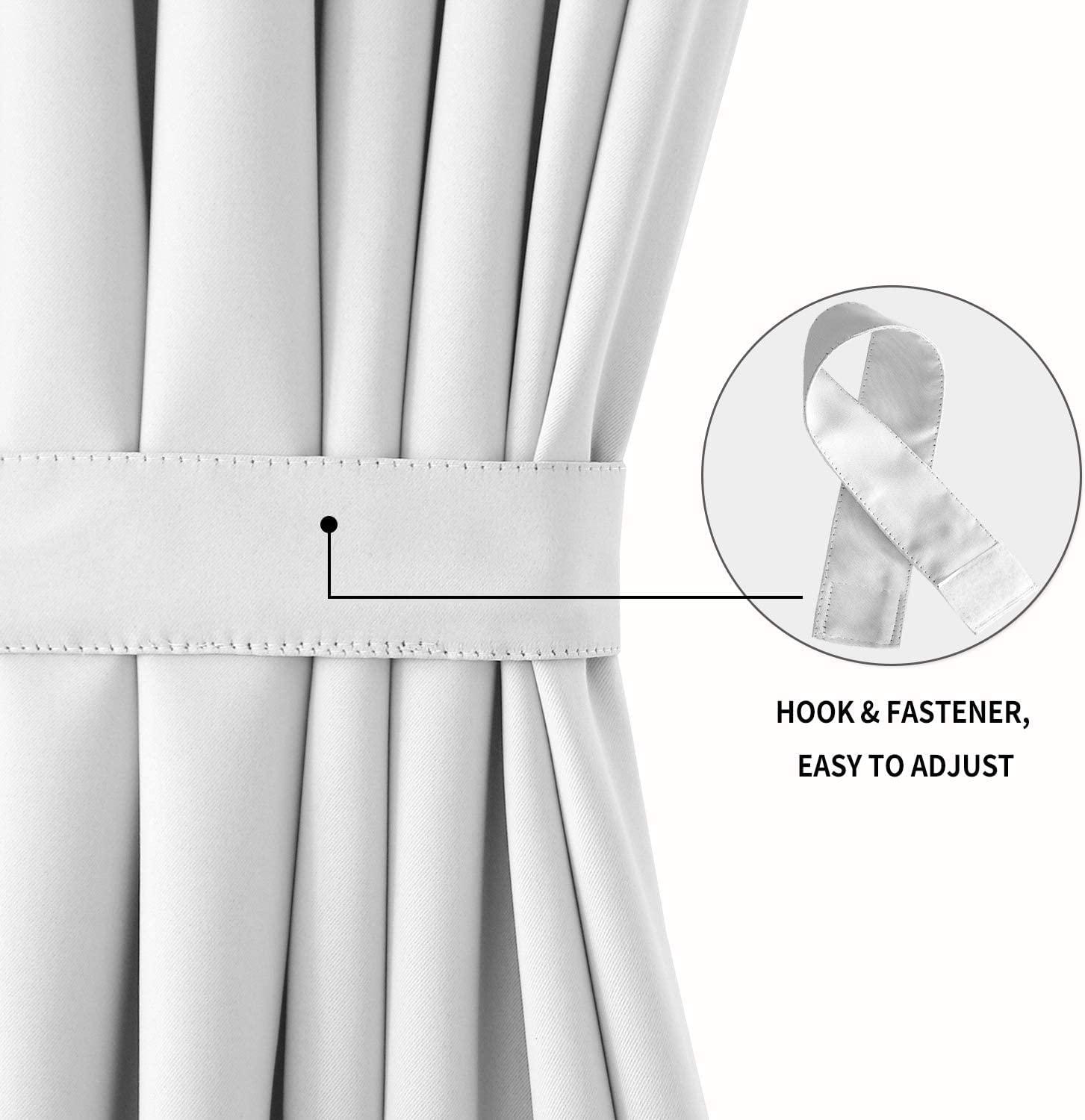 DWCN DWCN French Door Curtains Rod Pocket Thermal Blackout Curtain for Doors with Glass Window, Kitchen and Patio Doors for Privacy, 12 X 72 Inches Long, 1 Curtain Panel with Tieback, Greyish White