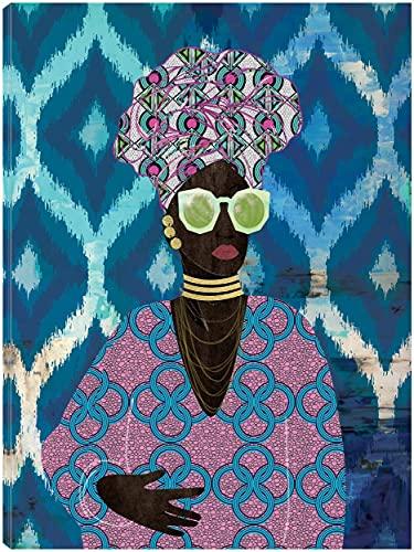 Fine Art Canvas Fine Art Canvas Modern Turban Queen Canvas Wall Decor by Artist Nikki Chu for Living Room, Bedroom, Bathroom, Kitchen, Office, Bar, Dining & Guest Room - Ready to Hang - 35 in x 46 in