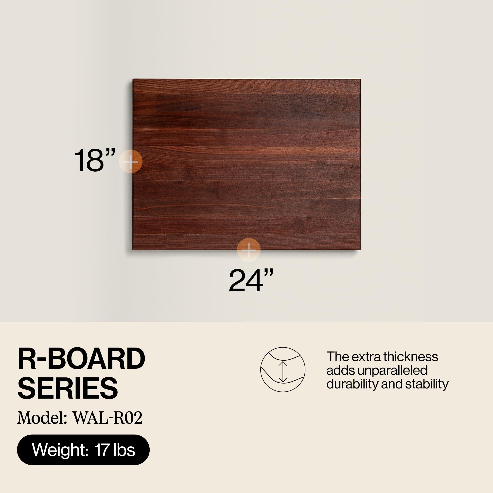 John Boos John Boos Block R-Board Reversible Wood Cutting Board, 24\"x18\"x1.5\", Walnut