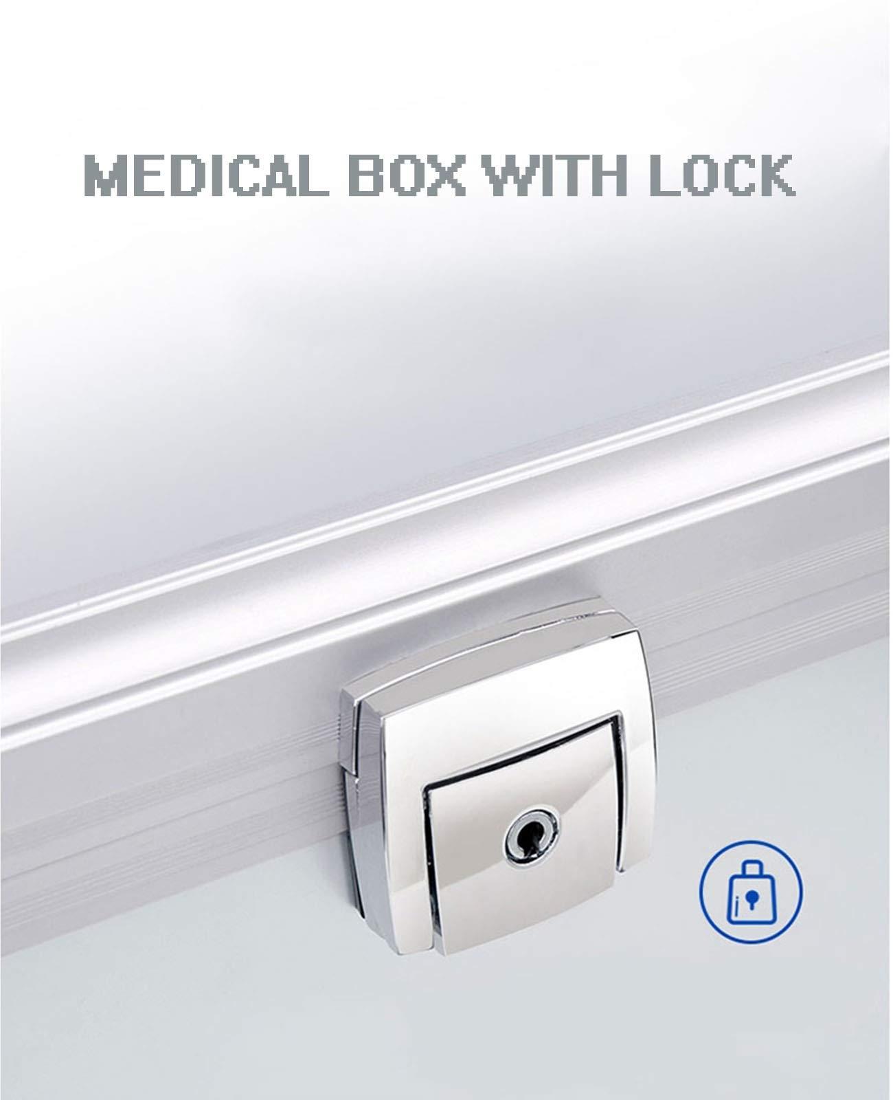 CHENYUEFA CHENYUEFA Family First Aid Box,Portable Medicine Chest Storage,Medicine Box Medicine Chest First Aid Box Medicine Cabinets Storage Box Organizer Family Emergency Kit Storage Box(34.5 X 20.5 X 22cm)