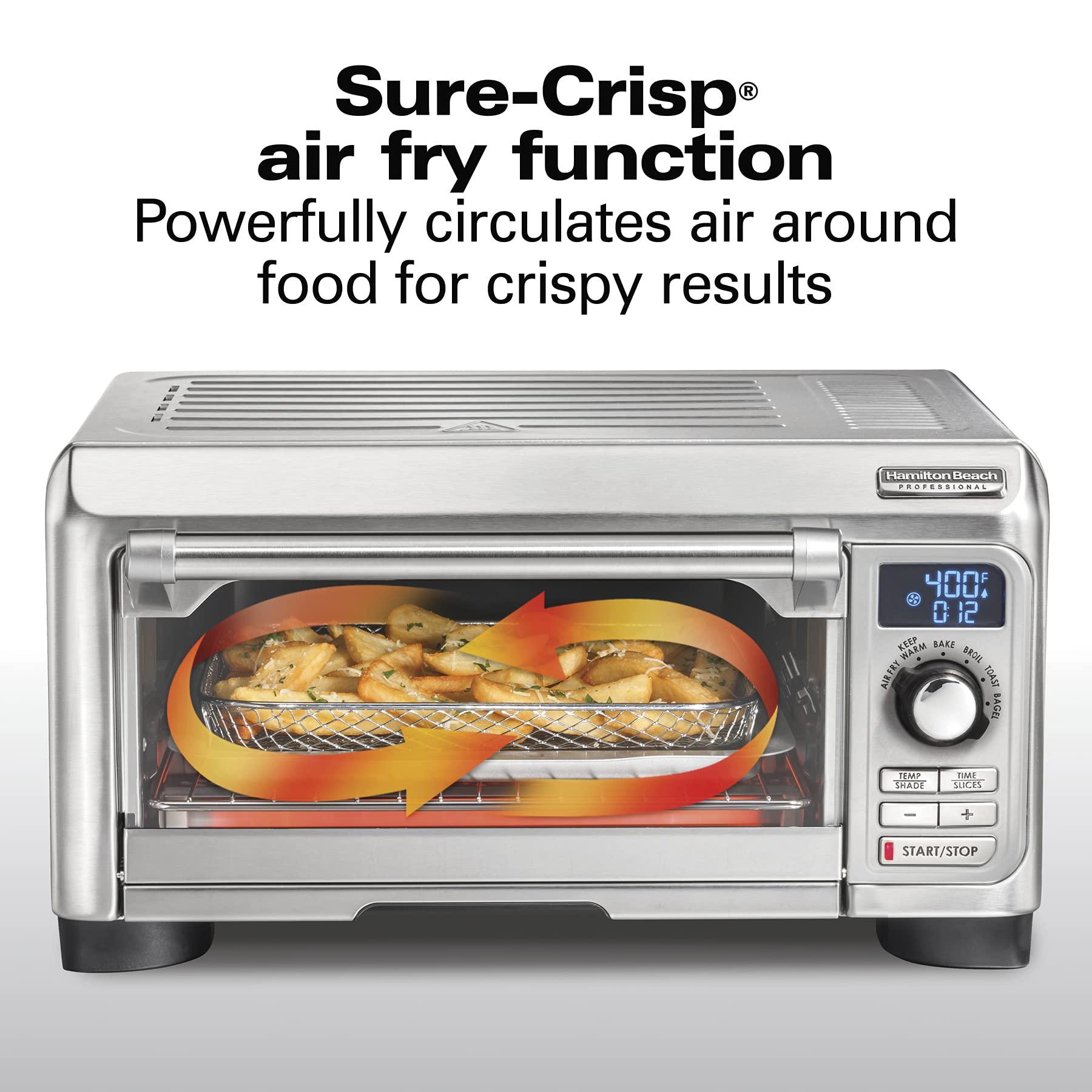 Hamilton Beach Hamilton Beach Professional Sure-Crisp Digital Toaster Oven Air Fryer Combo with 6-in-1 Functionality, 1500 Watts, 10-inch Pizza / 4 Slice Capacity, Stainless Steel (31241)