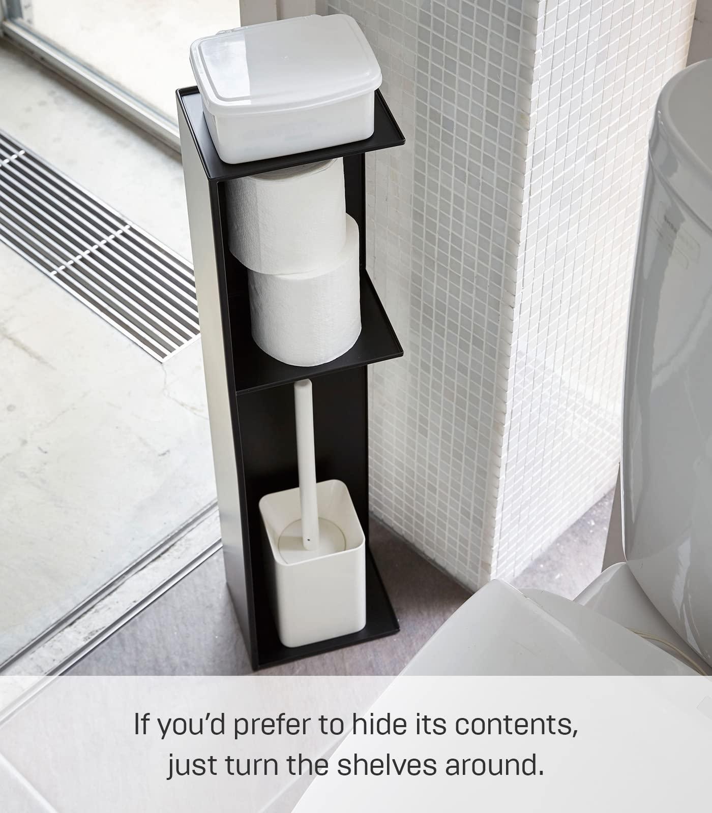 YAMAZAKI Yamazaki Home Organizer Steel | Toilet Paper Stocker, One Size, Black