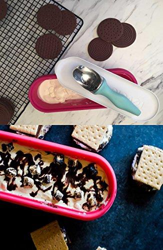 Tovolo Tovolo Ice Cream Containers for Homemade Ice Cream, Glide-A-Scoop (1.5 Qt, Strawberry Sorbet) - Stackable Ice Cream Storage Containers for Freezer - BPA-Free Ice Cream Tub with Lid & Non-Slip Base