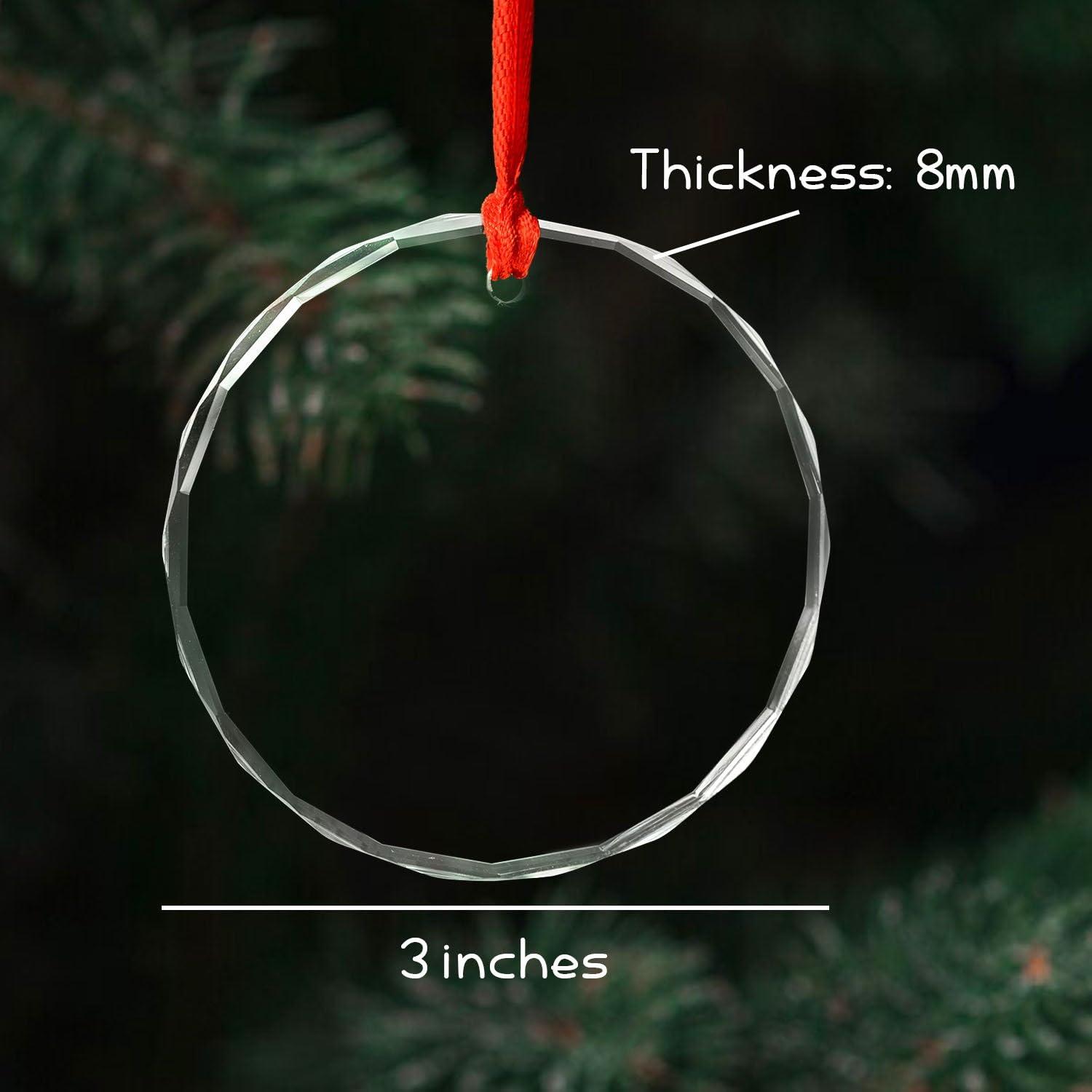 Cenluxy Baptized Glass Ornament Christmas, Personalized Baptism Ornament, Christening Xmas Ornament Gift for Godson Goddaughter from Godparents, Custom Name & Date Christening Ornament, Baby Baptism Ornament