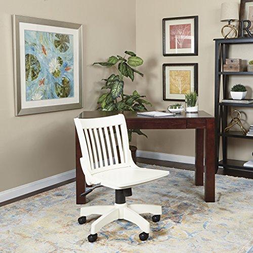 OSP Home Furnishings OSP Home Furnishings Deluxe Armless Wood Banker's Desk Chair with Adjustable Height, Locking Tilt, and Heavy Duty Base, White