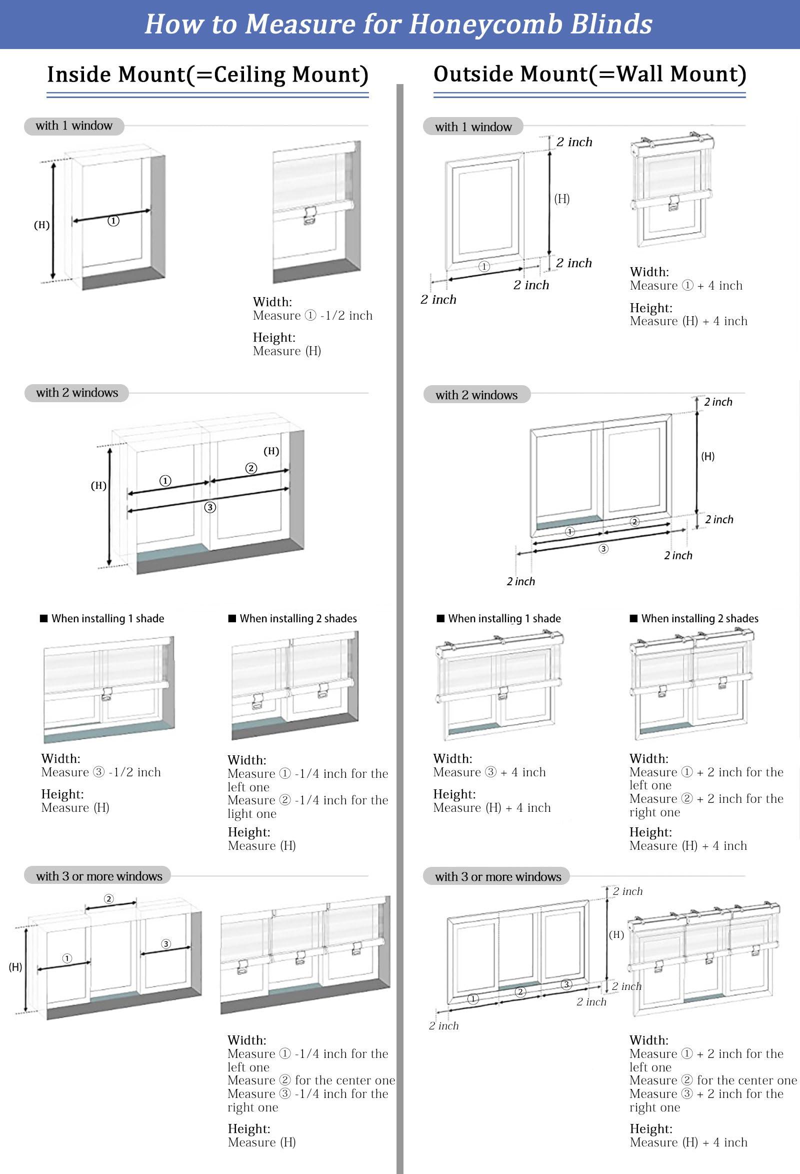 VEZEBSTR VEZEBSTR Cellular Shades for Windows Honeycomb Blinds Thermal Window Honeycomb Shades for Indoor Windows Light Filting Cellular Blinds for Windows. Grey,67" W x(12" H to 98" H Customizeize)