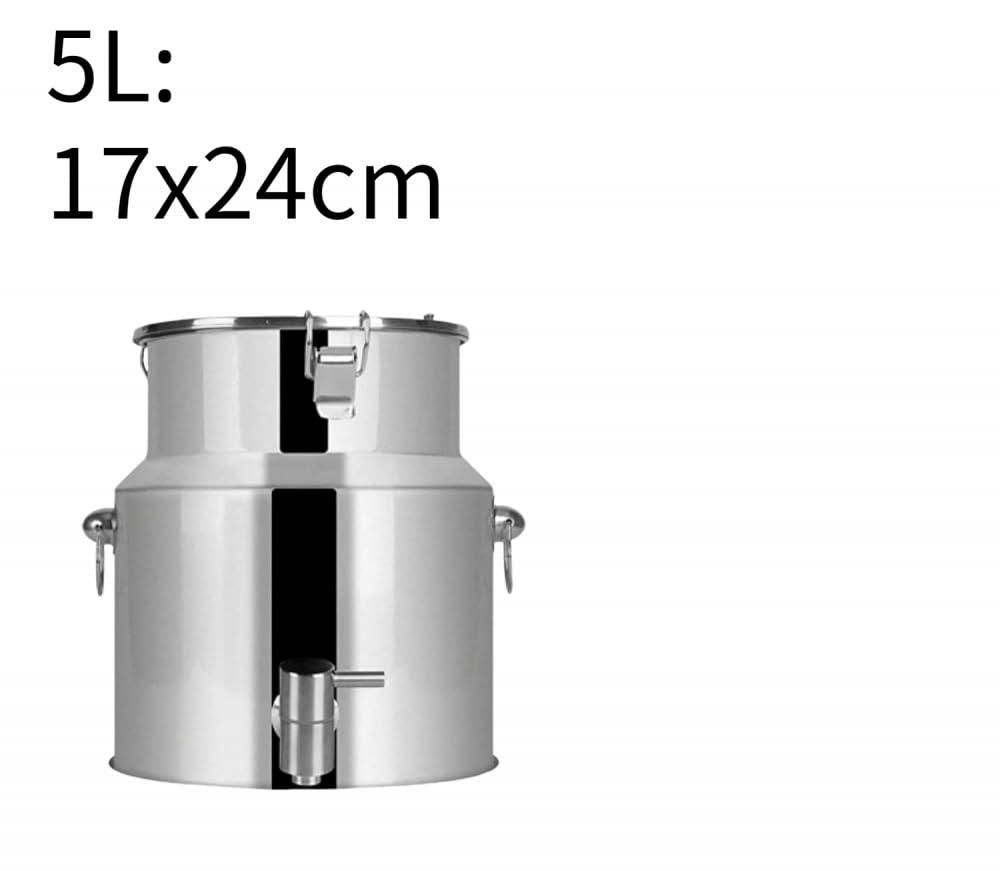 LRTYZBD LRTYZBD Stainless Steel Milk Can - Airtight Milk Oil Tank Water Jug Wine Transport Barrels with Sealed Lid and Spigot for Liquid Storage Container-A||5L