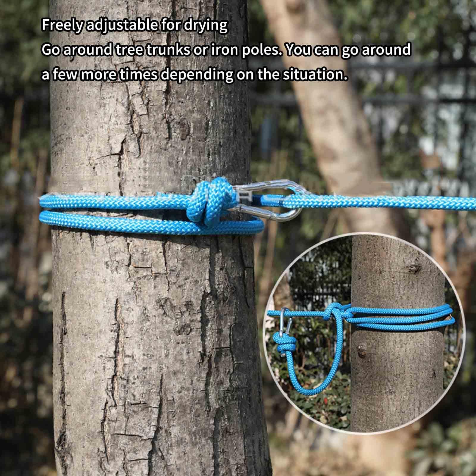 JUSHZ Washing Line Rope Clotheslines Clothesline Clothes Line Clothes Lines for Outside Strong Thick Clamp Thick Rope Outdoor Drying The Quilt Anti-Slip Windproof (10.5mm 15m,White)