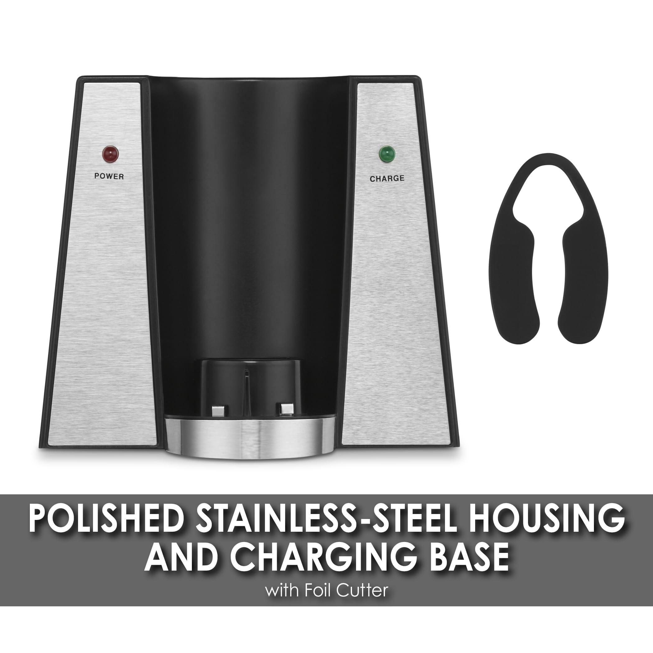 Waring Waring Commercial WWO120 Portable Electric Wine Bottle Opener with Recharging Station,Silver