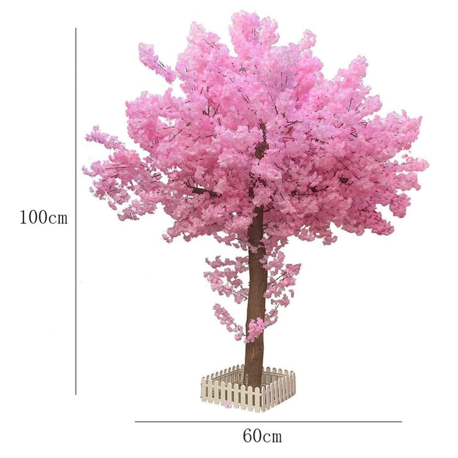 WAGLOS Fake Tree Artificial Tree Cherry Blossom Fake Tree Large Shopping Mall Wishing Tree Simulation Tree Outdoor Family Artificial Plant Realistic Design