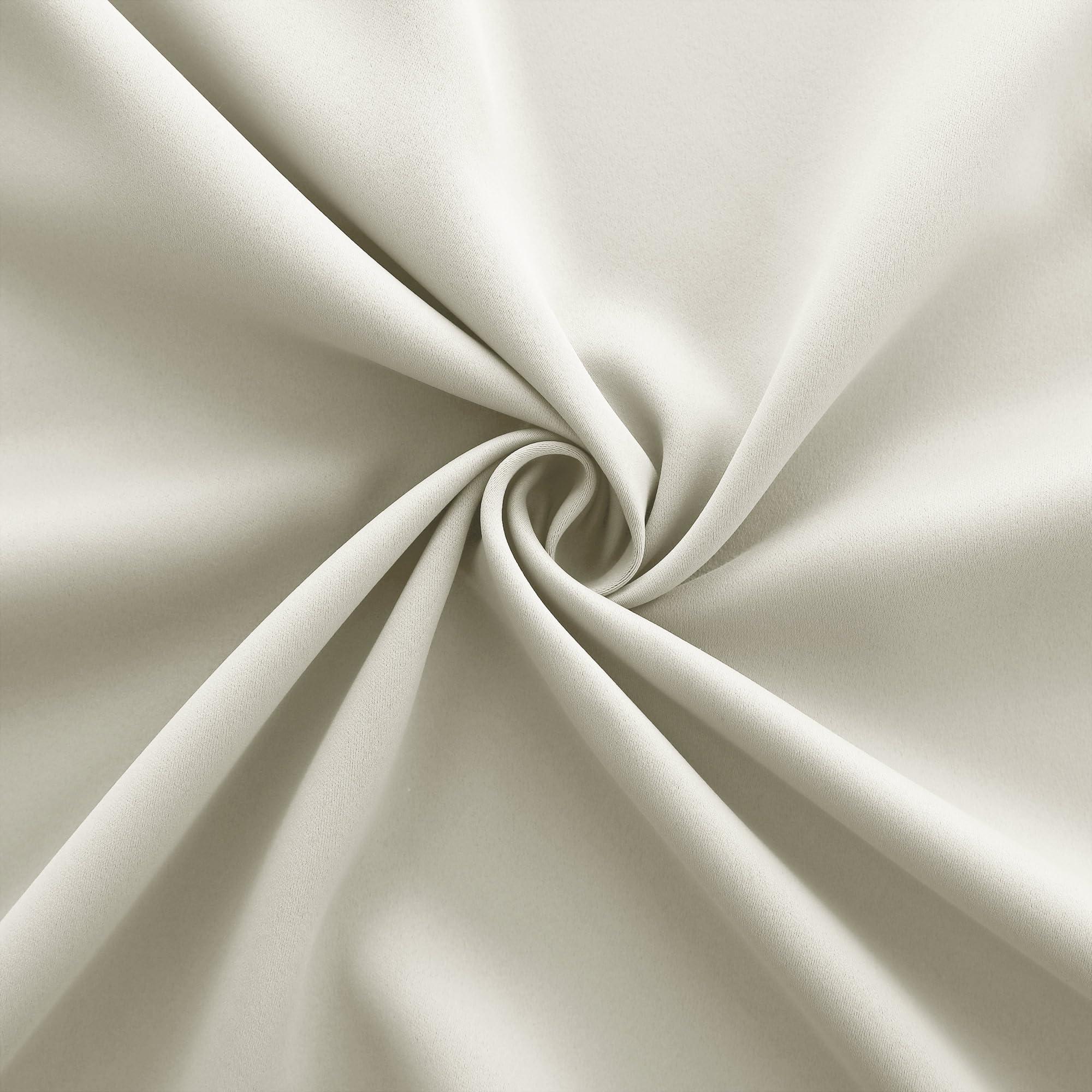 KOUFALL KOUFALL 48 Inch Curtains Length,Room Darkening 60-70% Blackout Black Out Heat Light Blocking Short Drapes for Kitchen,Cream Beige