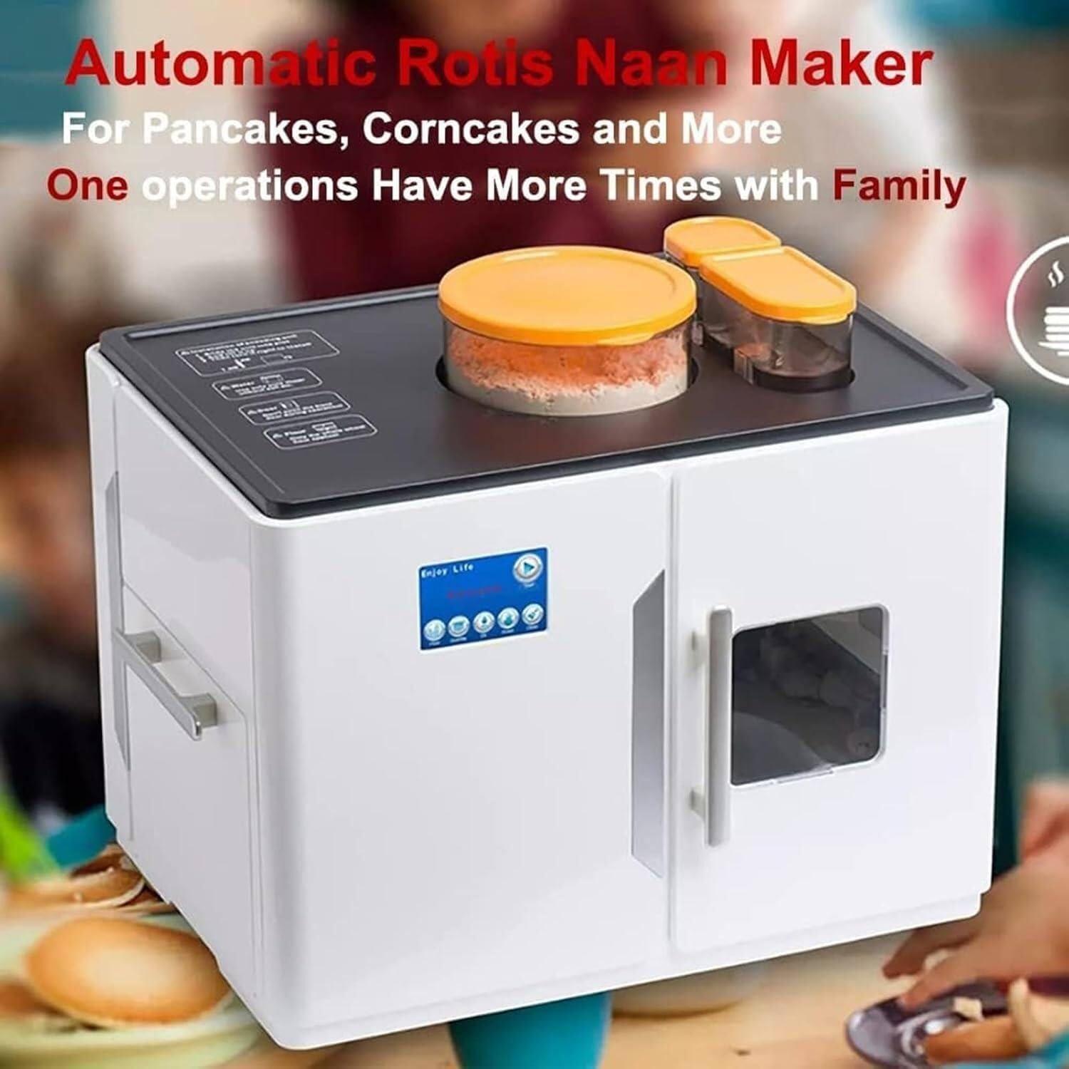 NUHGFTYBF Fully Automatic Indian Pancake Machine,One-Click Production of 20 Pieces/Time,Suitable for Flour Tortilla,Dosa Bread,Thickness Adjustable from 1.0 Mm to 1.5 Mm(220V)