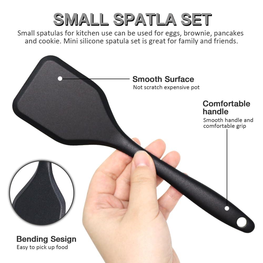 Pharamat Pharamat Small Silicone Serving Spatula Set of 4, Mini Silicone Spatula Turner for Kitchen Use, Small Silicone Spatulas for Egg, Steak, Pancake