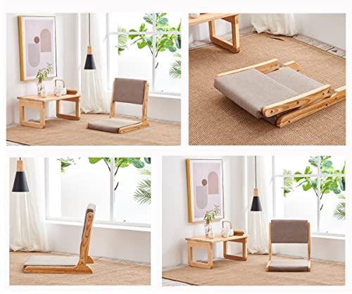 ZHEKUN ZHEKUN Tatami Chair Accent Furniture,Foldable Meditation Floor Chair, Living Room Chair Floor Seat, Portable Japanese Legless Chair,Lazy Sofa for Bay Window Meditation Reading,Balny Chair with Cushion