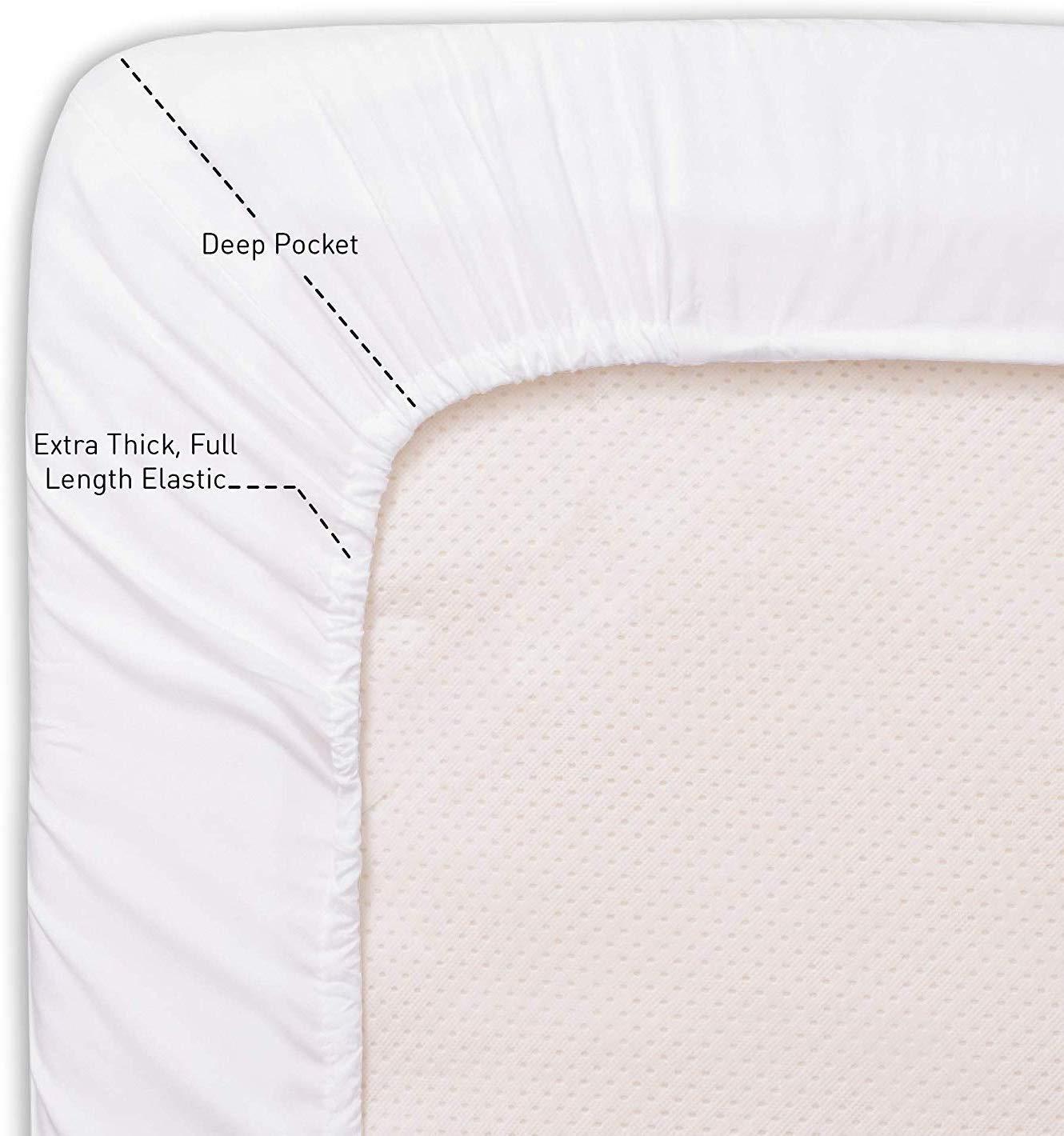 Cottington Lane California King Size Sheet Set-100% Egyptian Cotton Bed Sheets-400 TC Cotton Sheets-4 Piece Sheet Set Fits Mattress Upto 16 Inch Deep Pocket Fitted Sheet-72 x 84 Size Sheets for White Solid Bed