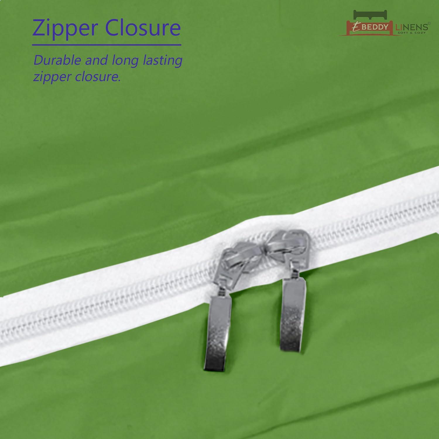 eBeddy Linens eBeddy Linens Pinch Pleated Pintuck Duvet Cover Set Full 80x90 Inch 100% Microfiber Soft and Breathable 3 Pieces Premium Comforter Cover Zipper Closure & Corner Ties, Moss