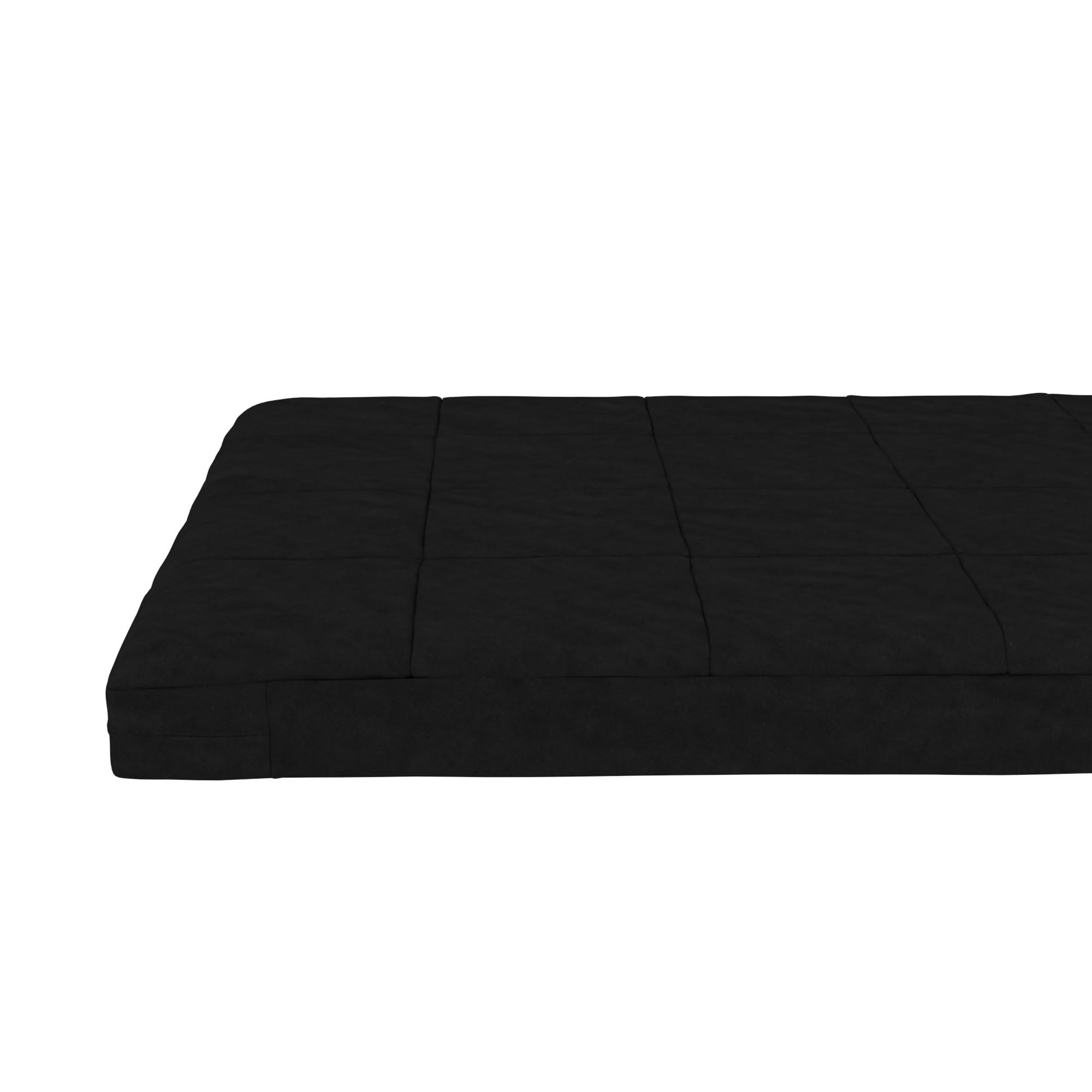 DHP DHP Lexi 6 Inch Square Quilted Microfiber Futon Mattress, Full, Black