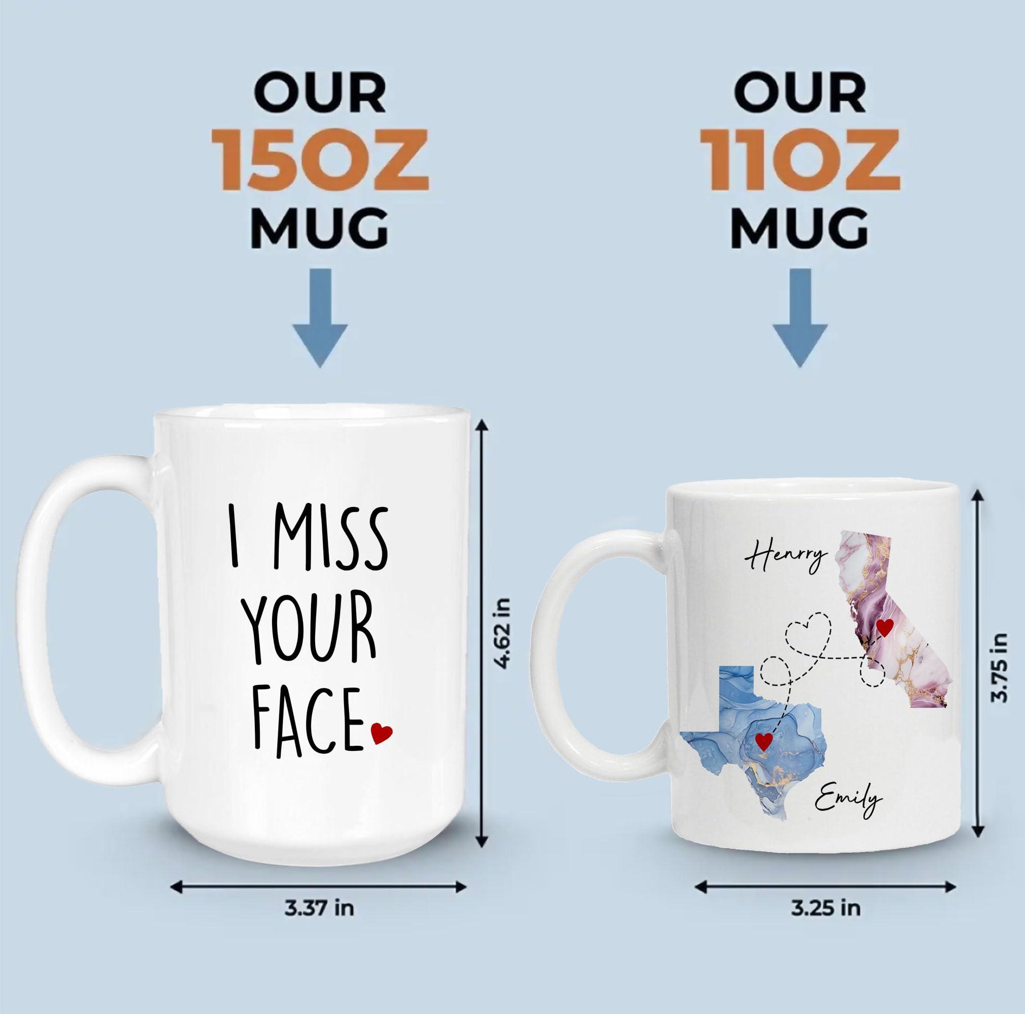 DALATSO I Miss Your Face Mug, Best Friends Coffee Mug, Custom Mugs With Names, Christmas Birthday Gifts For Women, Friendship Funny Mug, Long Distance Mug, Moving Away Gifts For Best Friend Sisters Mom Gifts
