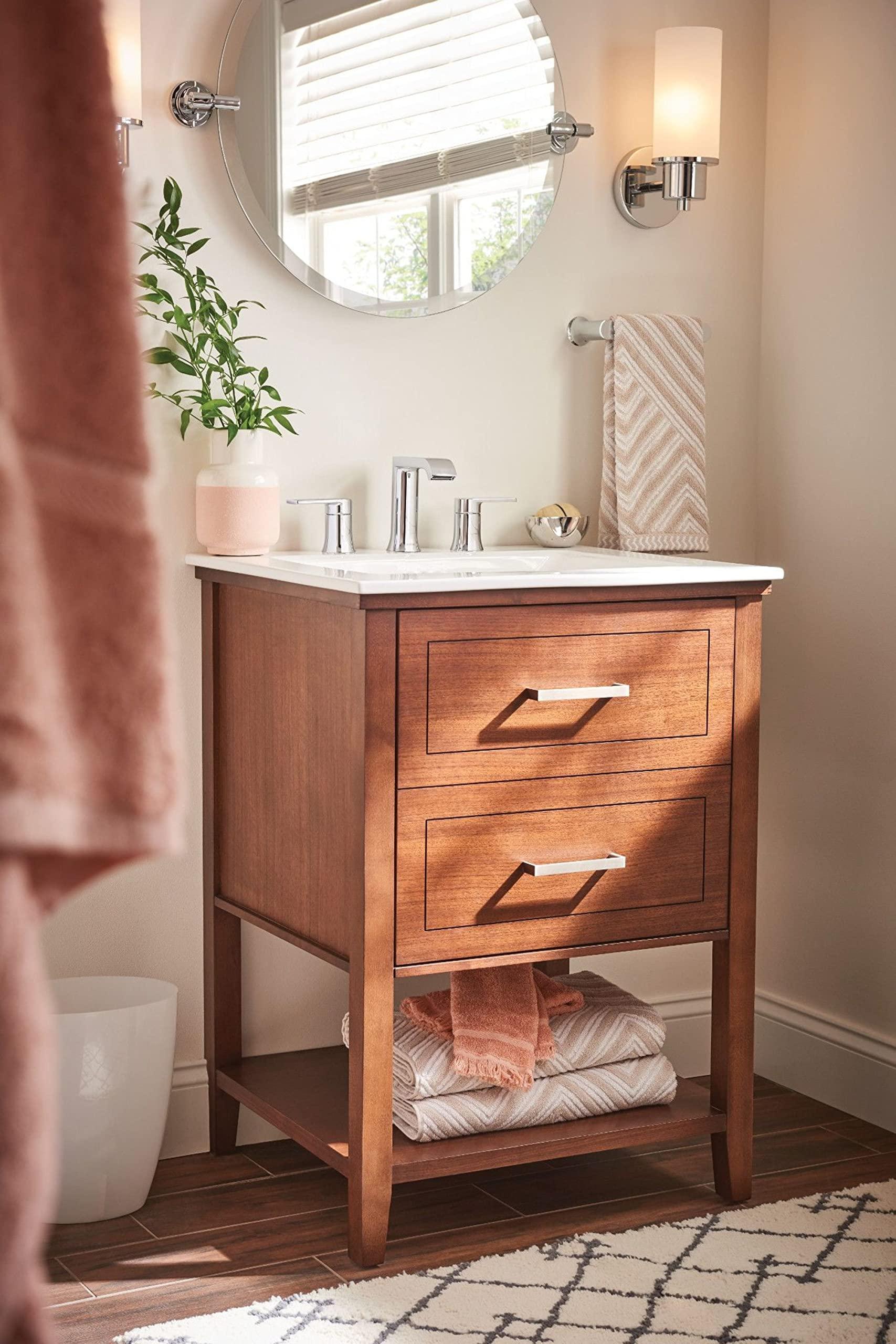 Moen Moen Genta LX Chrome Modern 6.8-Inch Length Hand-Towel Bar for Bathroom or Kitchen, BH3886CH