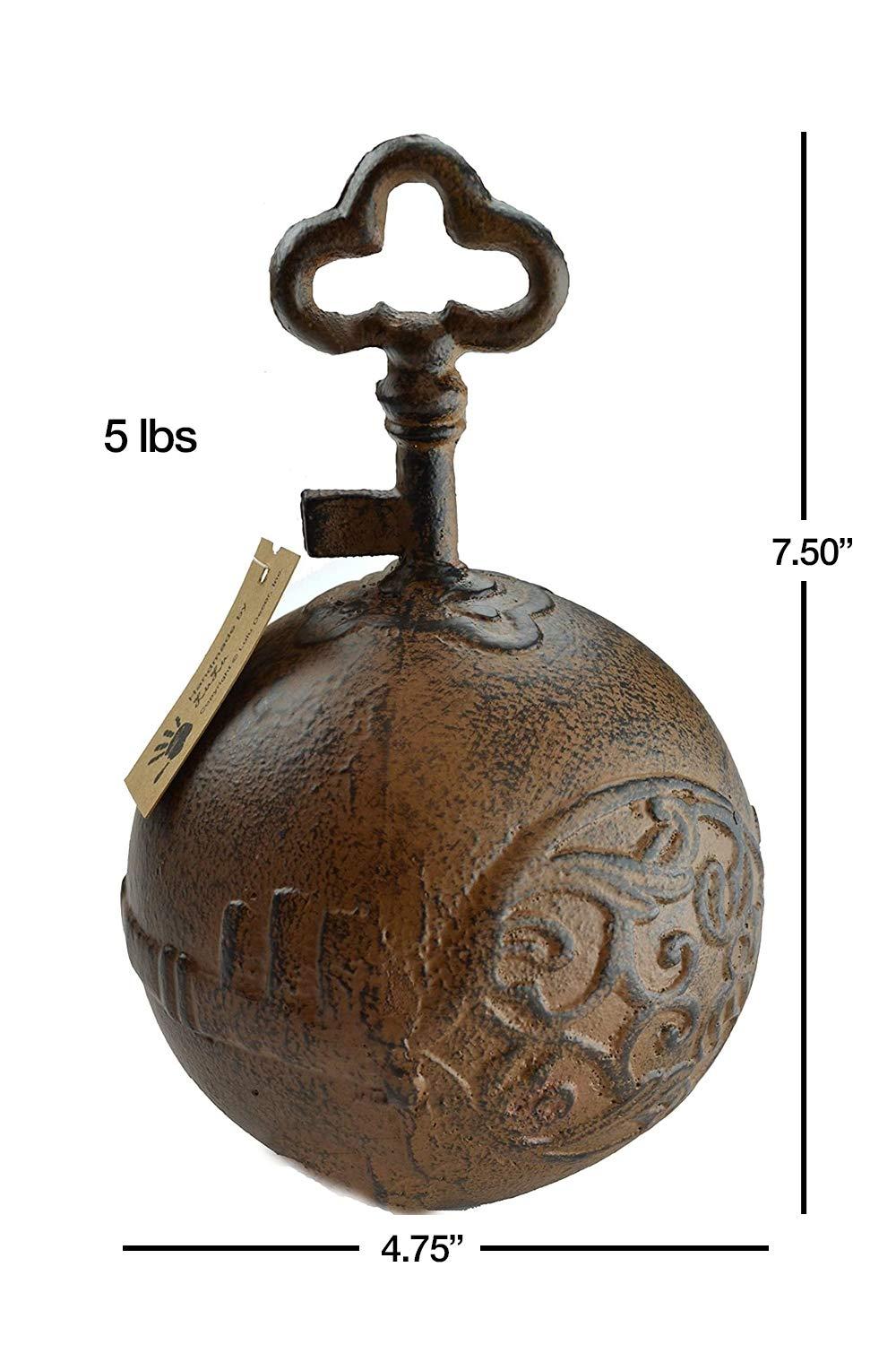 Lulu Decor Lulu Decor Cast Iron Decorative Door Stop, 4 lbs Heavy Door Stopper, Elegant Door Weight for Home, Office, Kitchen, Patio, Securely Holding Doors Open (Brown Key)