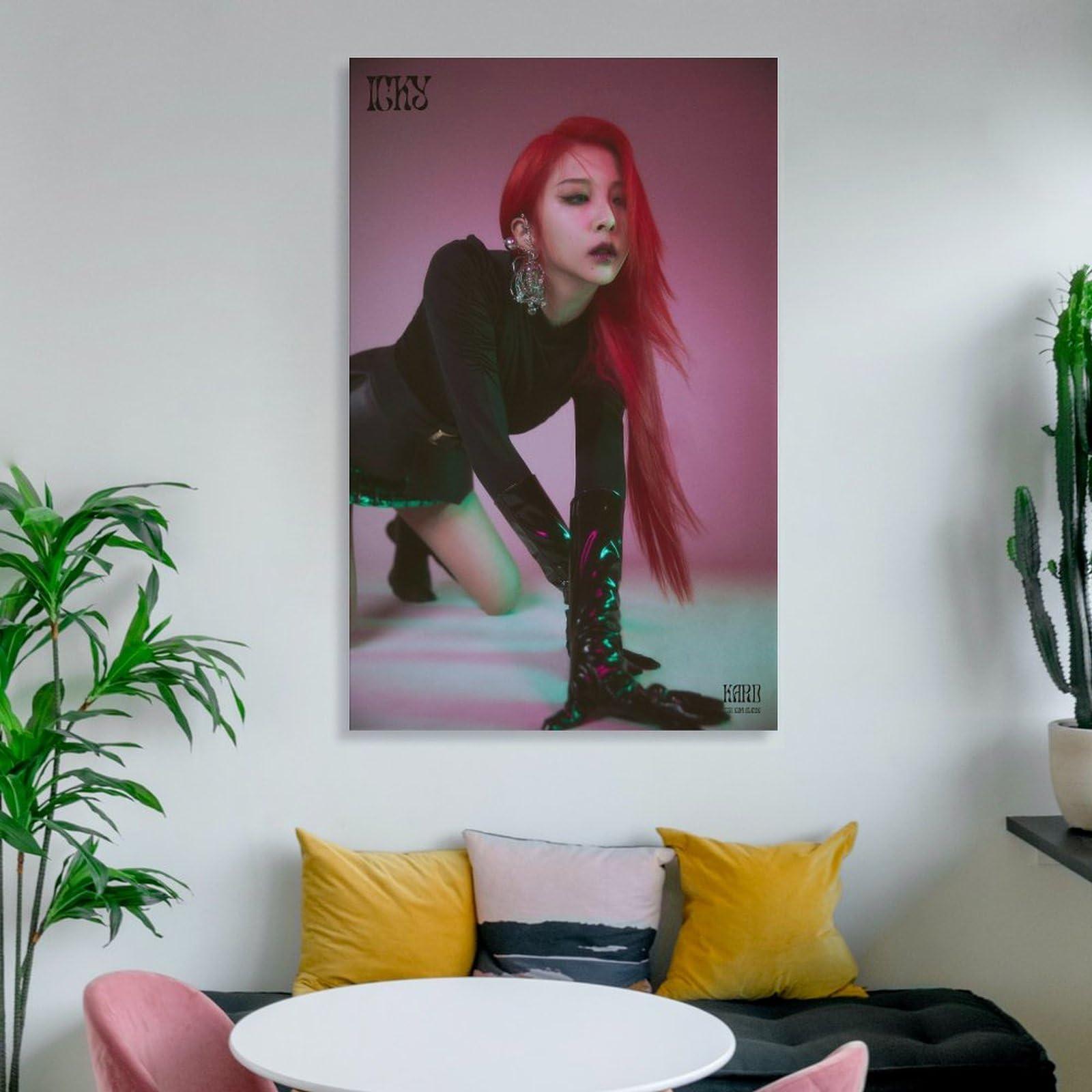 HomeLoft Basics JIWOO KARD Kpop ICKY Group Korea KPOP ARTIST Poster Decorative Painting Canvas Wall Art Living Room Posters Bedroom Painting 20x30inch(50x75cm)