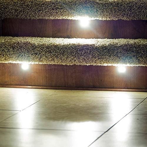 DEKOR DEKOR LED Recessed Stair Lights Step Lighting for Indoor Outdoor Use (Hammered White, Indoor Light Kit)